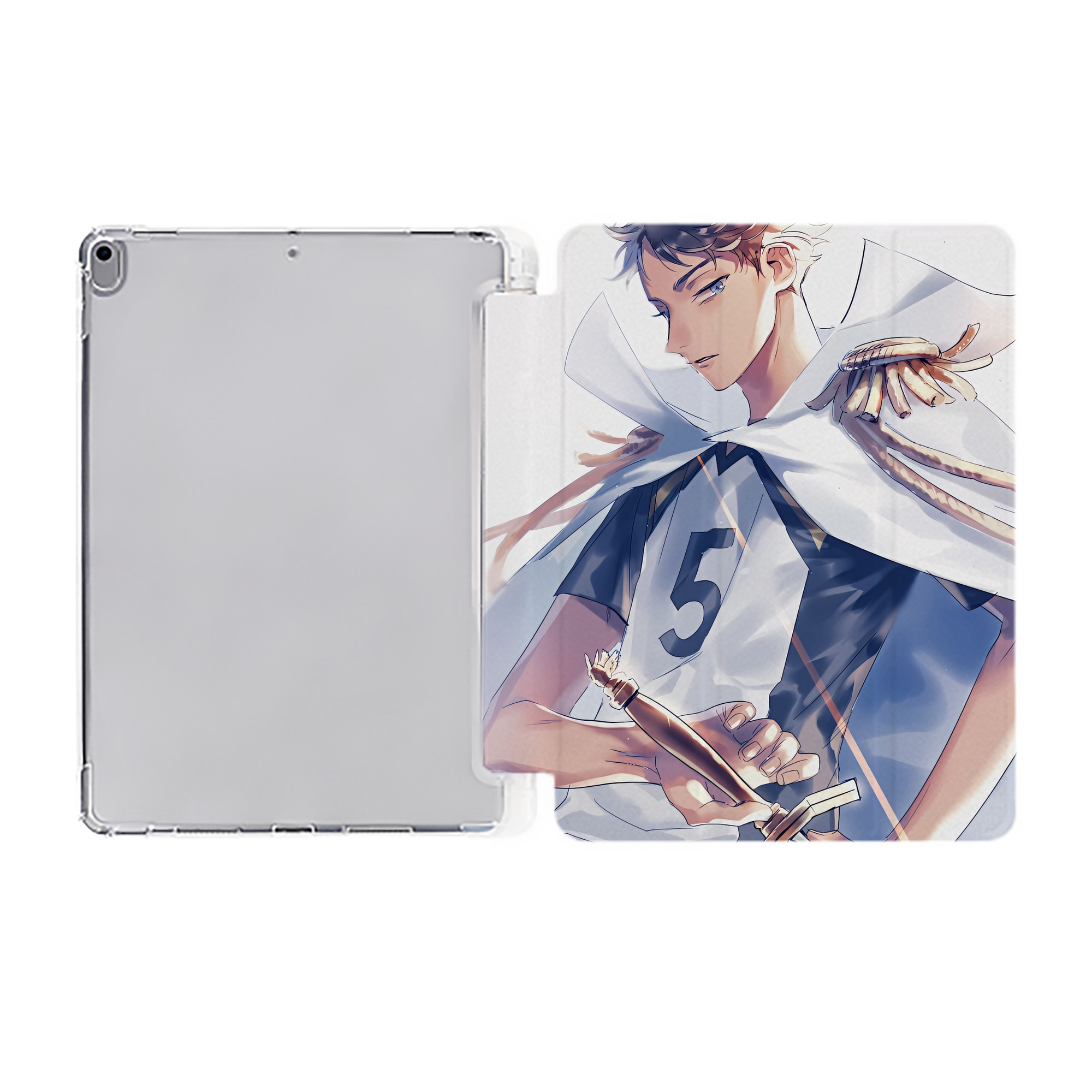 （画像用） ハイキュー!! Haikyu!! IPad ケース ペン収納付き 三つ折りスタンド PUレザー×シリコン 対応機種9.5/10.5/10.9インチ